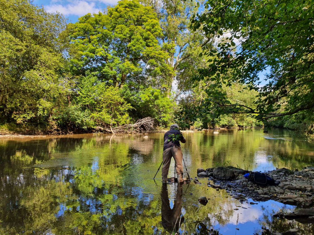 Marcus Photographing the Torridge, Dunsford.